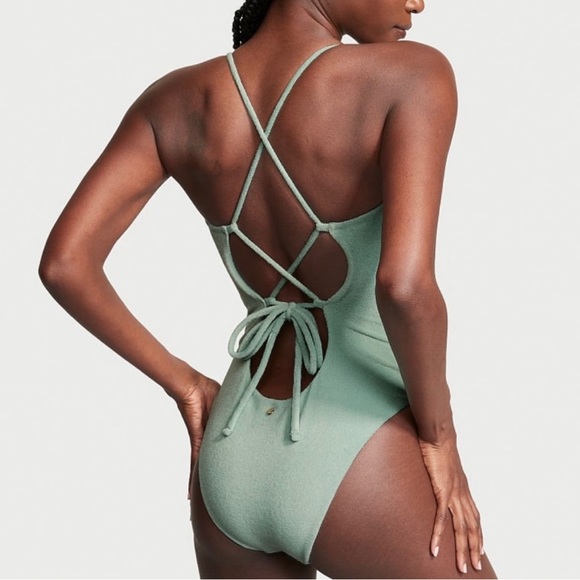 Essential Terry Strappy Back Scoop One-Piece - Picture 3 of 6